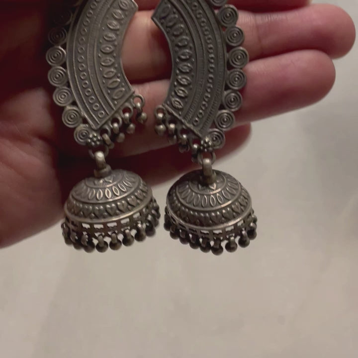 Buy Oxidised Lotus jhumkas online in India! – Khushi Handicrafts